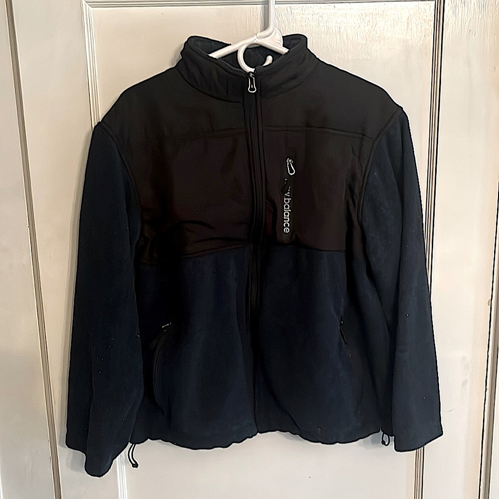 Dark blue and black New Balance fleece jacket. Size medium